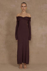 Elegant Off Shoulder Knit Sweater Dress