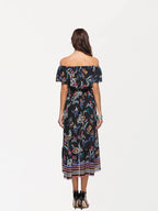 JuliaFashion-Doing It Right Floral Off Shoulder Midi Dress
