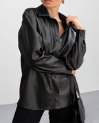 Leather Satire Shirt - Black