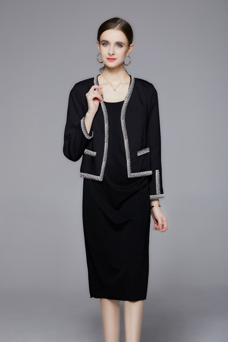 Beaded Open Front Short Coat coats