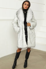 Long Plush Faux Fur Textured Overcoat
