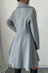 Button Waist Mid Length Sleeve Overcoat