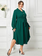 JuliaFashion - 2024  Solid Long Sleeve Autumn Dresses