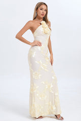 Halter Floral Foil Print Maxi Dress