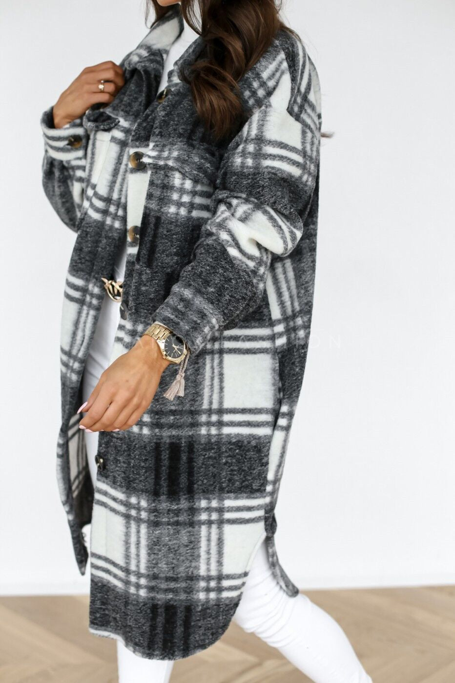 Plaid Button Down Shirt Coat coats