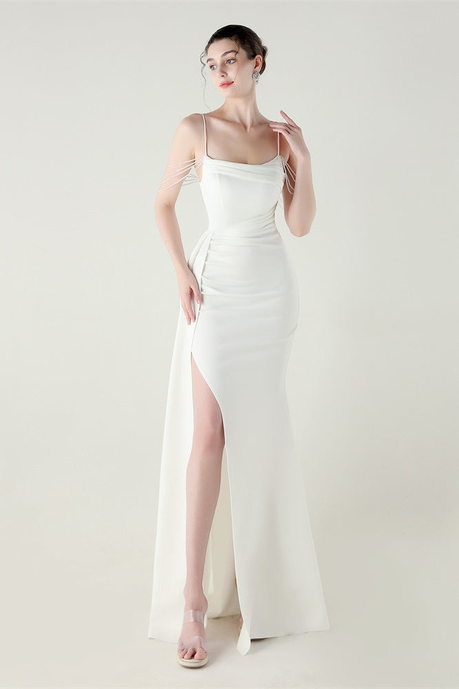 Satin Spaghetti Strap Mermaid Party Dress