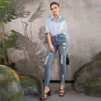 Julia Fashion - Brand New High Woman Denim Pencil Pants