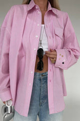 Asymmetric Button Back Cutout Blouse