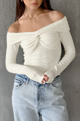 Chic Off-Shoulder Knit Top