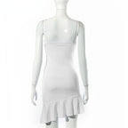 JuliaFashion - 2024 Sleeveless Office Lady Vintage Party White Dress