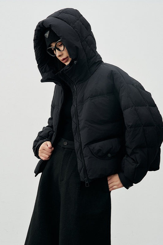 Cropped Relaxed Fit Puffer Jacket S / Black