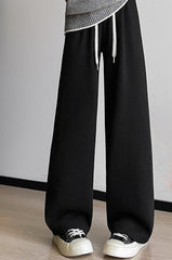 High Waist Plush Draped Knit Pants