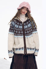 Color Block Chunky Hooded Sweater