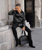 Leather Satire Shirt - Black