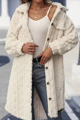 Double Face Plush Lapel Button Overcoat