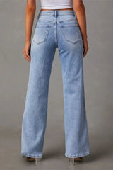 Loose Patchwork Wide Leg Jeans