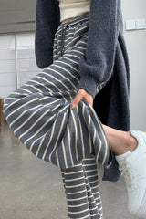 Striped High Waist Slouchy Knit Pants