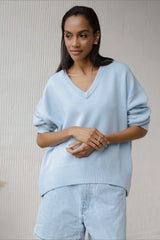 V Neck Long Sleeve Relaxed Sweater