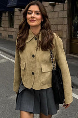 Suede Lapel Vintage Jacket