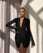 Julia Fashion - New Pleated Long-Sleeved Dress