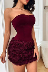Bustier 3D Floral Bodycon Cocktail Dress
