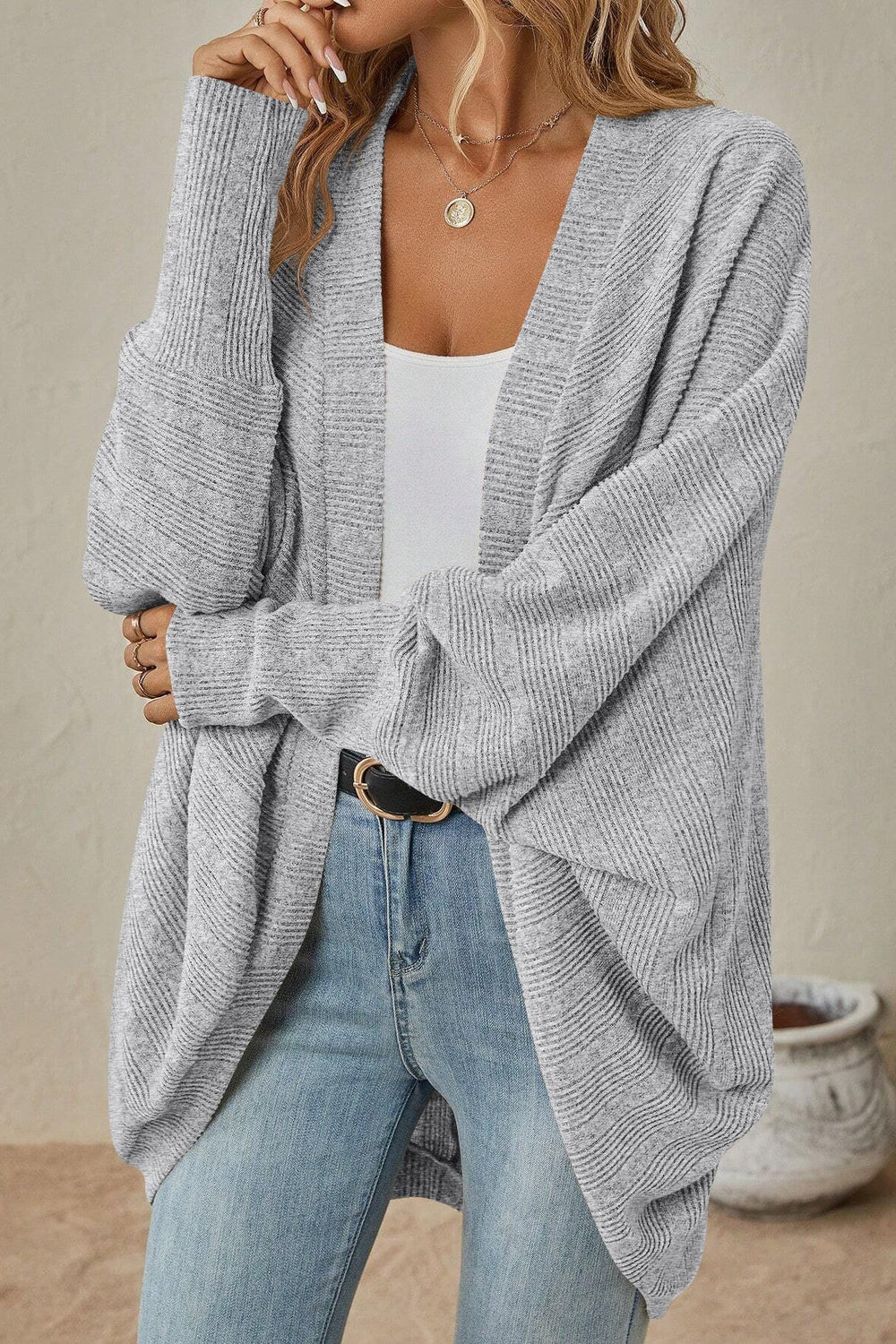 Solid Color Mid Length Cardigan