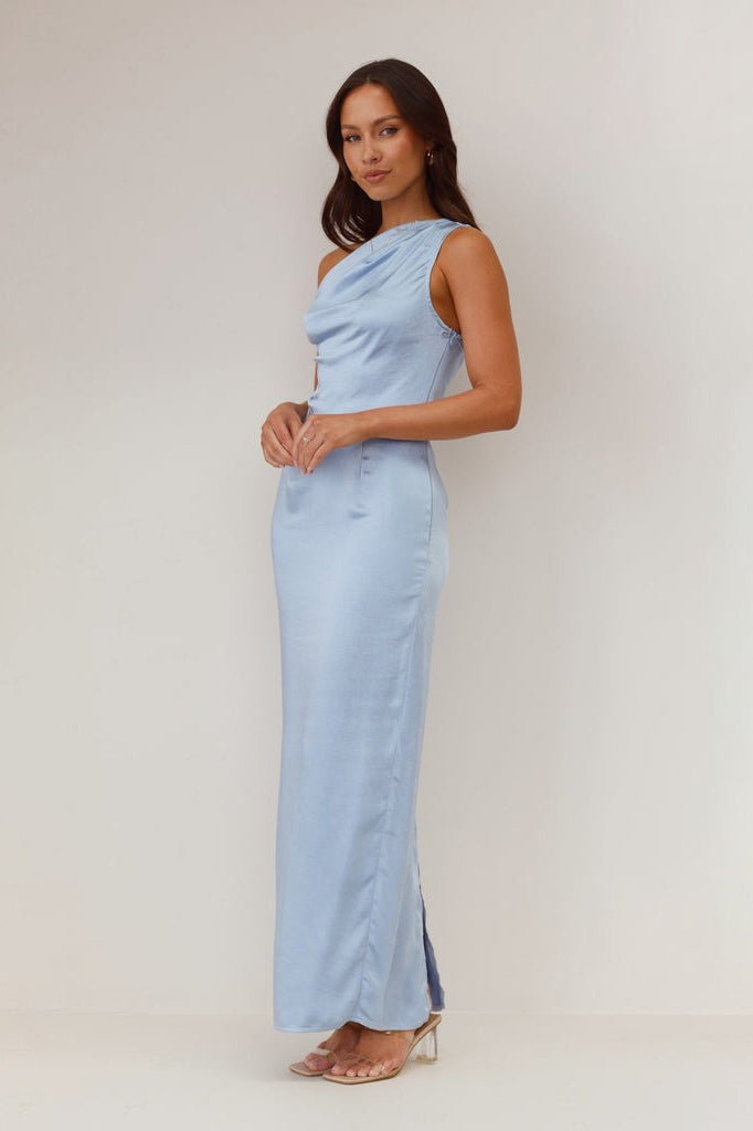 Solid Sleeveless Asymmetric Formal Dress