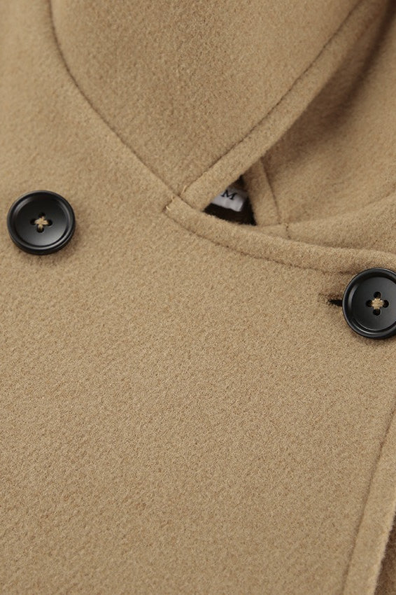 Batwing Sleeve Wool Blend Coat coats