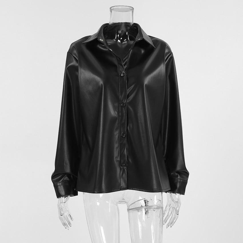 Leather Satire Shirt - Black