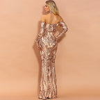 JuliaFashion - Sexy Off the Shoulder Sequin Party Dress