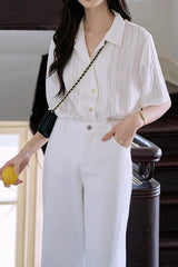 Cuban Collar Relaxed Fit Blouse