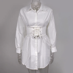 Julia Fashion - Solid Long Sleeve Women Shirt Dress