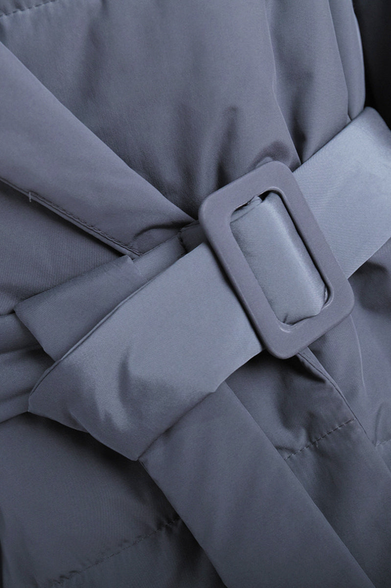 Slim Fit Lapel Belted Winter Coat coats