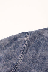 Denim Ostrich Feather Trim Belted Overcoat