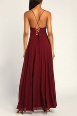 Sexy Halter Backless Maxi Formal Dress
