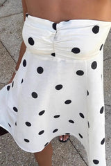 Fashionable Polka Dot Strapless Mini Dress