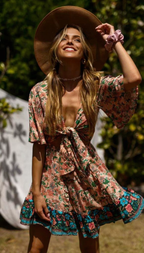 JuliaFashion - women elegant Cut Out Bohemian Mini Dress