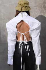 Cutout Back Vintage Blouse