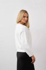 White Button Front Cardigan White / One Size