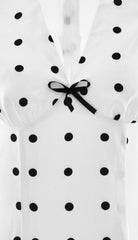 French Style Polka Dot V-Neck Bodycon Maxi Dress