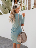 JuliaFashion-Long Sleeve Bodycon Mini Dress