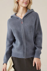 Oversized Hooded Zipper Sweater