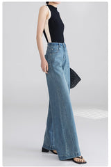 High Waist Wide Leg Flared Jeans