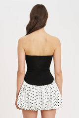 Polka Dot Strapless Bodycon Mini Dress