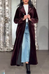 Velvet Duster Lapel Overcoat