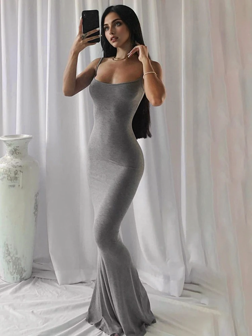 Julia Fashion - Sexy Spaghetti Strap Bodycon Long Mermaid Dress