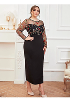 JuliaFashion-Embroidery Patchwork Slim Party Dresses