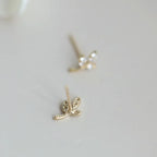 JuliaFashion-Classic 14k Gold Plating Leaf Stud Earrings
