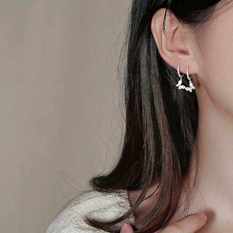 JuliaFashion - 2024Vintage Butterfly Zircon Stud Earrings