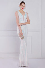 Beaded Floral Sequin Mermaid Party Dress